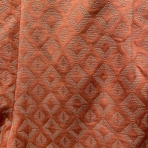 Buttons Embroidered High Rise Diamond Print Shorts Medium Salmon - Picture 3 of 7